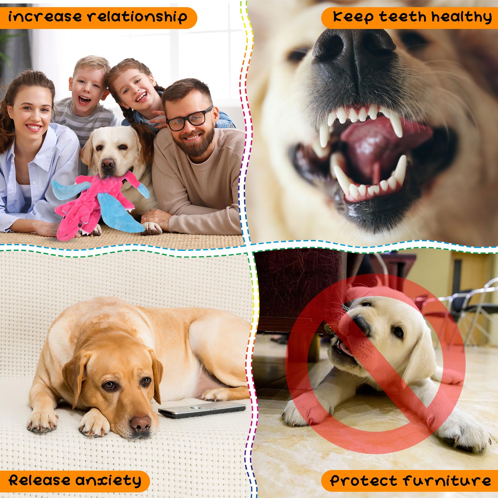 Sratte elephant squeaky dog toy promotes curious chews and boredom relief.