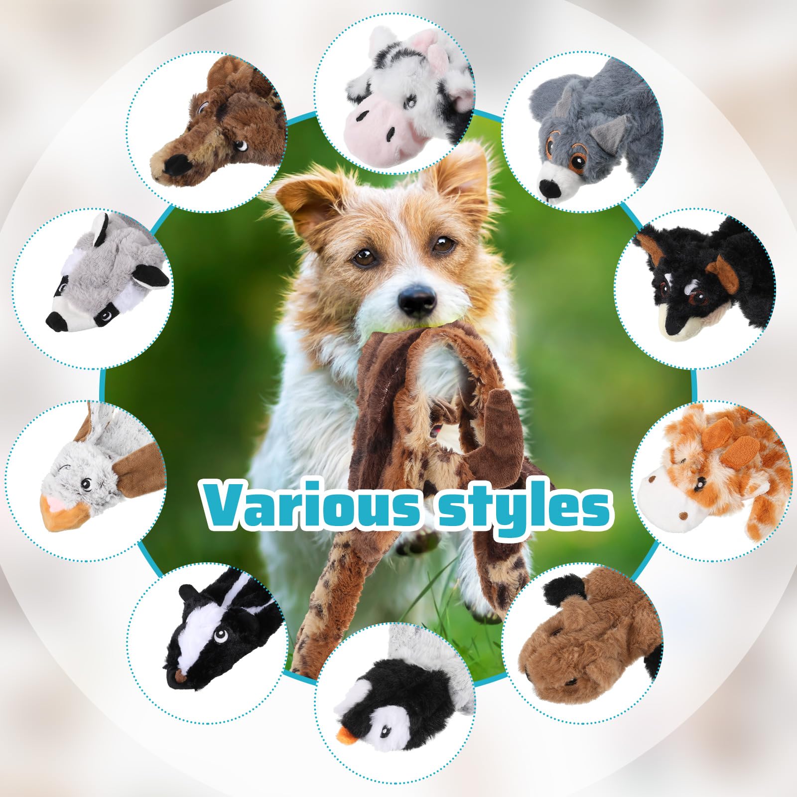 Sratte soft dog squeaky raccoon toy encourages fetch and safe mouthing fun