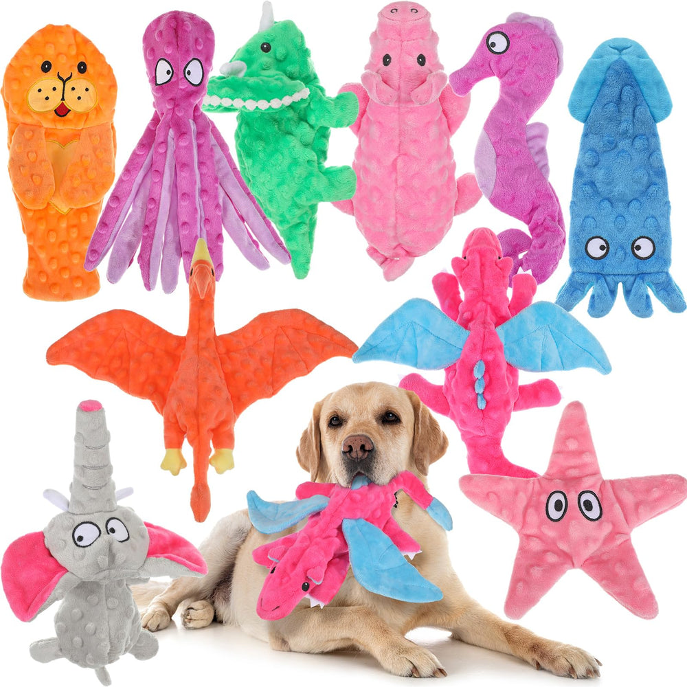 Sratte soft squeaky dog toy squid for interactive play and teething relief.