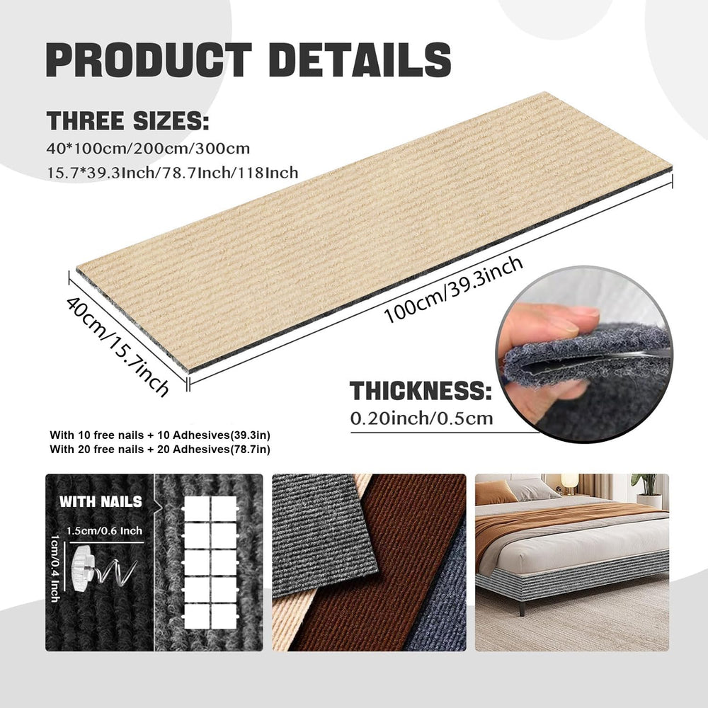 SREBAY cat scratching mat adhesive back demonstrates easy stick-to-furniture convenience
