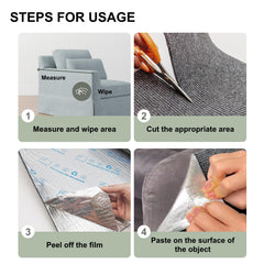 SREBAY cat scratching mat with self-adhesive back enables quick, damage-free furniture protection.