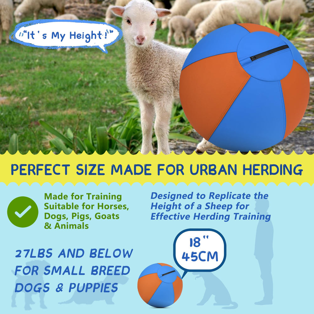 Srotek dog herding ball in motion supports focus during fetch and exercise.
