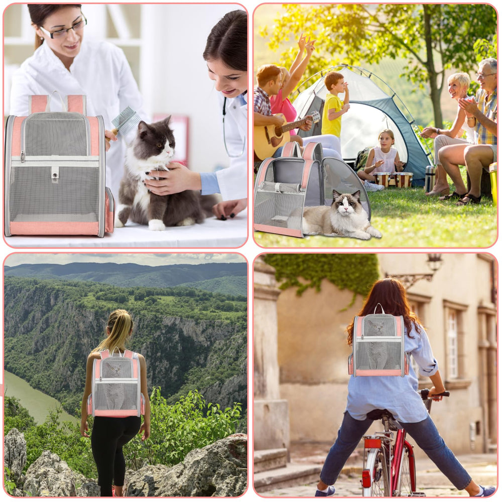 SSAWcasa cat backpack carrier outdoor use during hiking and walking.