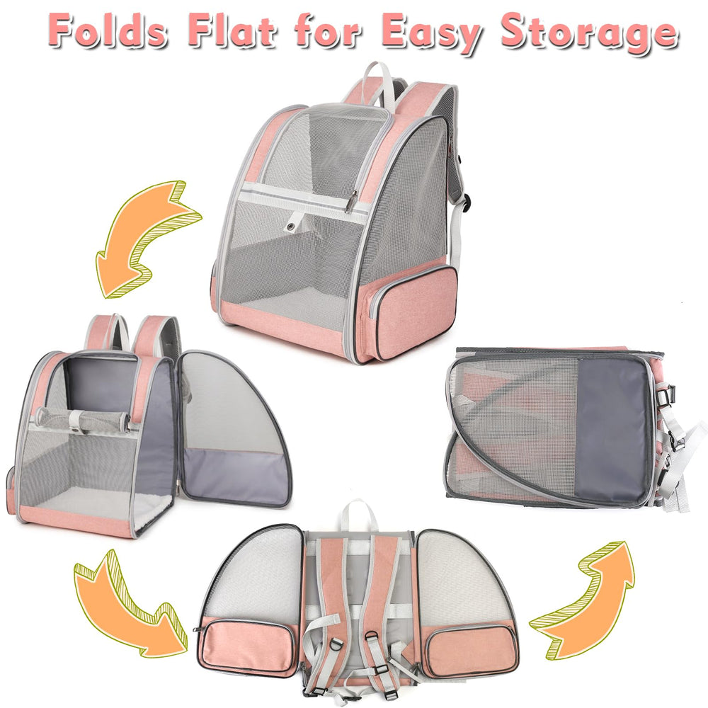 SSAWcasa cat backpack carrier padded shoulder straps for comfortable carry.