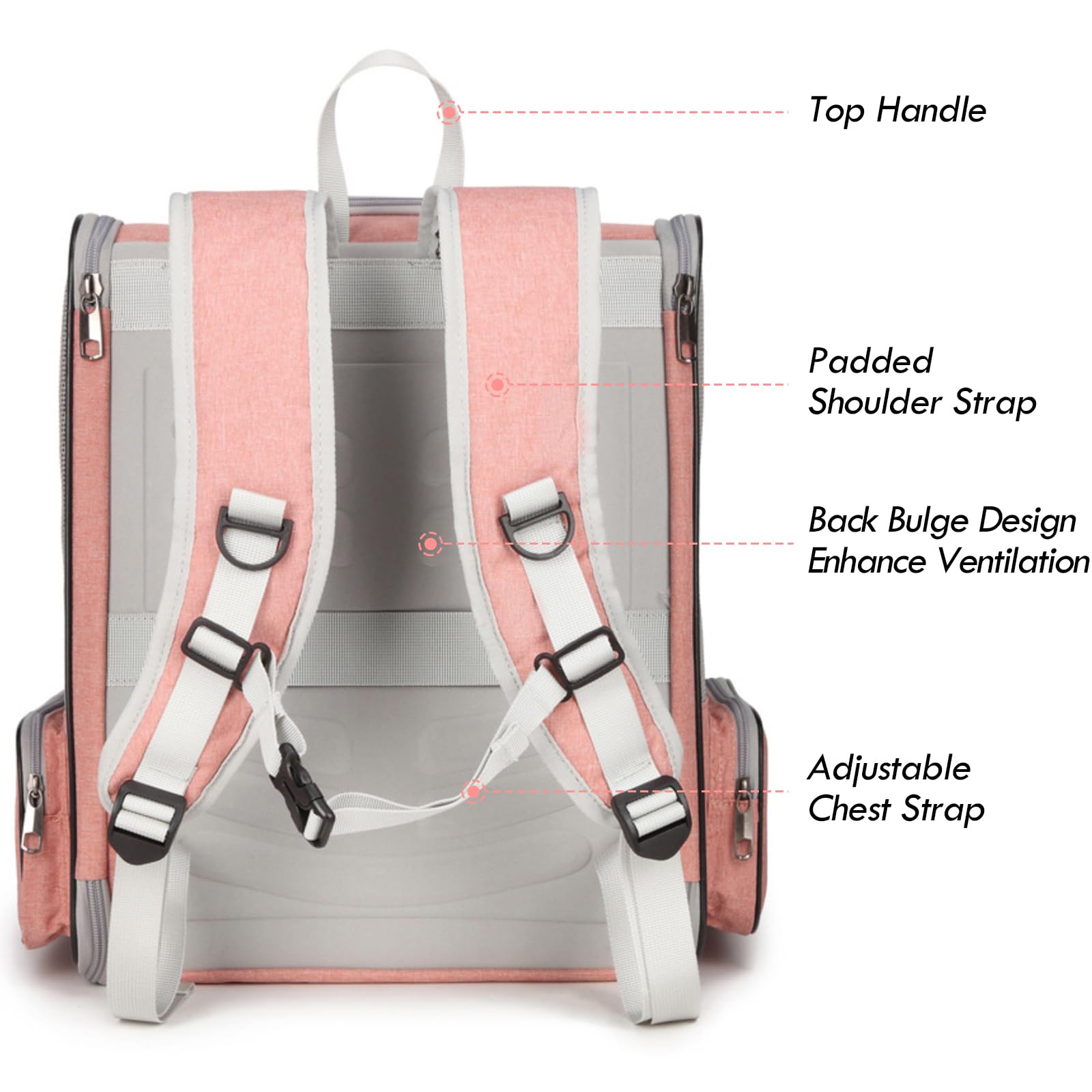 SSAWcasa cat backpack carrier top window open for pet observation and airflow.