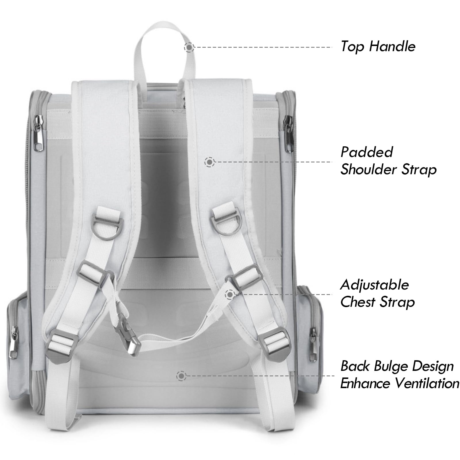 SSAWcasa cat backpack front window open promotes pet observation and comfort on walks