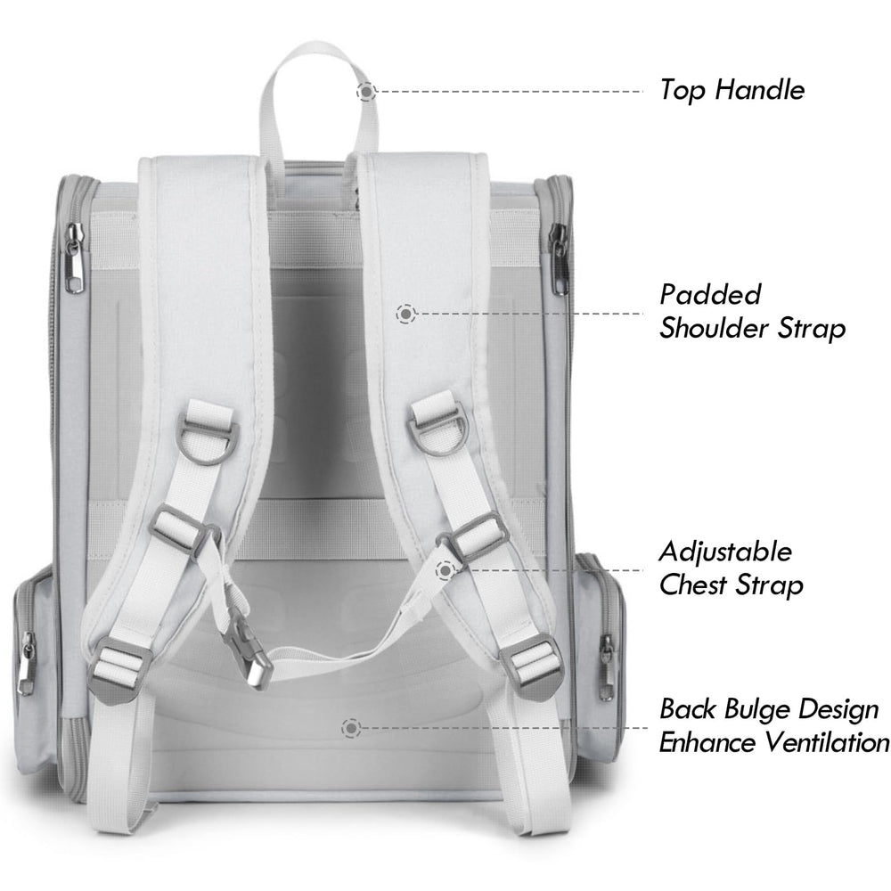 SSAWcasa cat backpack front window open promotes pet observation and comfort on walks