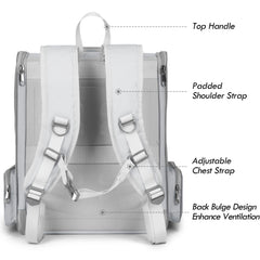 SSAWcasa cat backpack front window open promotes pet observation and comfort on walks