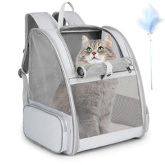 SSAWcasa cat backpack large front view shows travel-ready design for small pets up to 15 lbs
