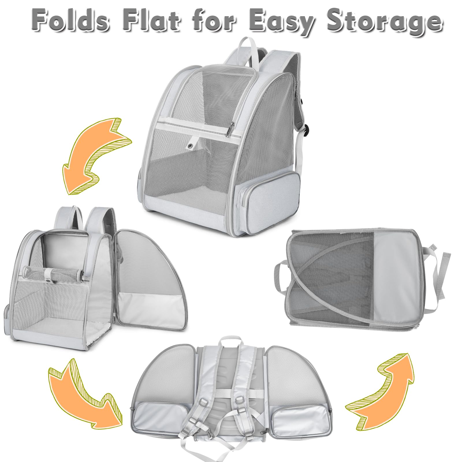 SSAWcasa cat backpack side pocket holds treats and essentials for day outings