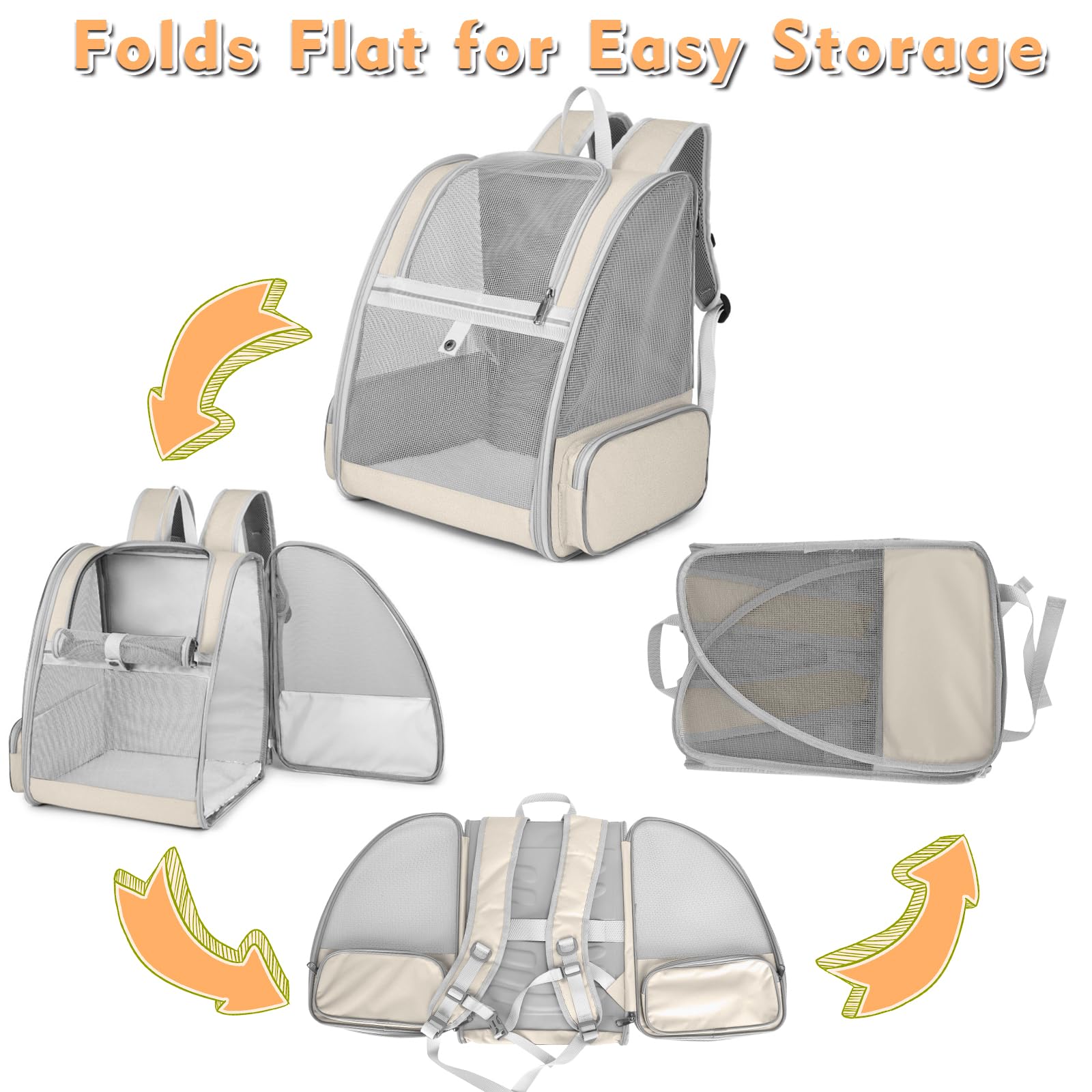 SSAWcasa cat backpack carrier side pocket illustrating room for treats