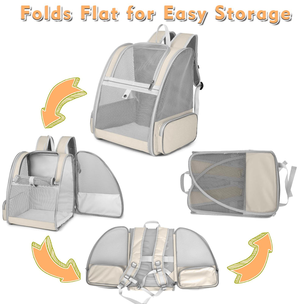 SSAWcasa cat backpack carrier side pocket illustrating room for treats