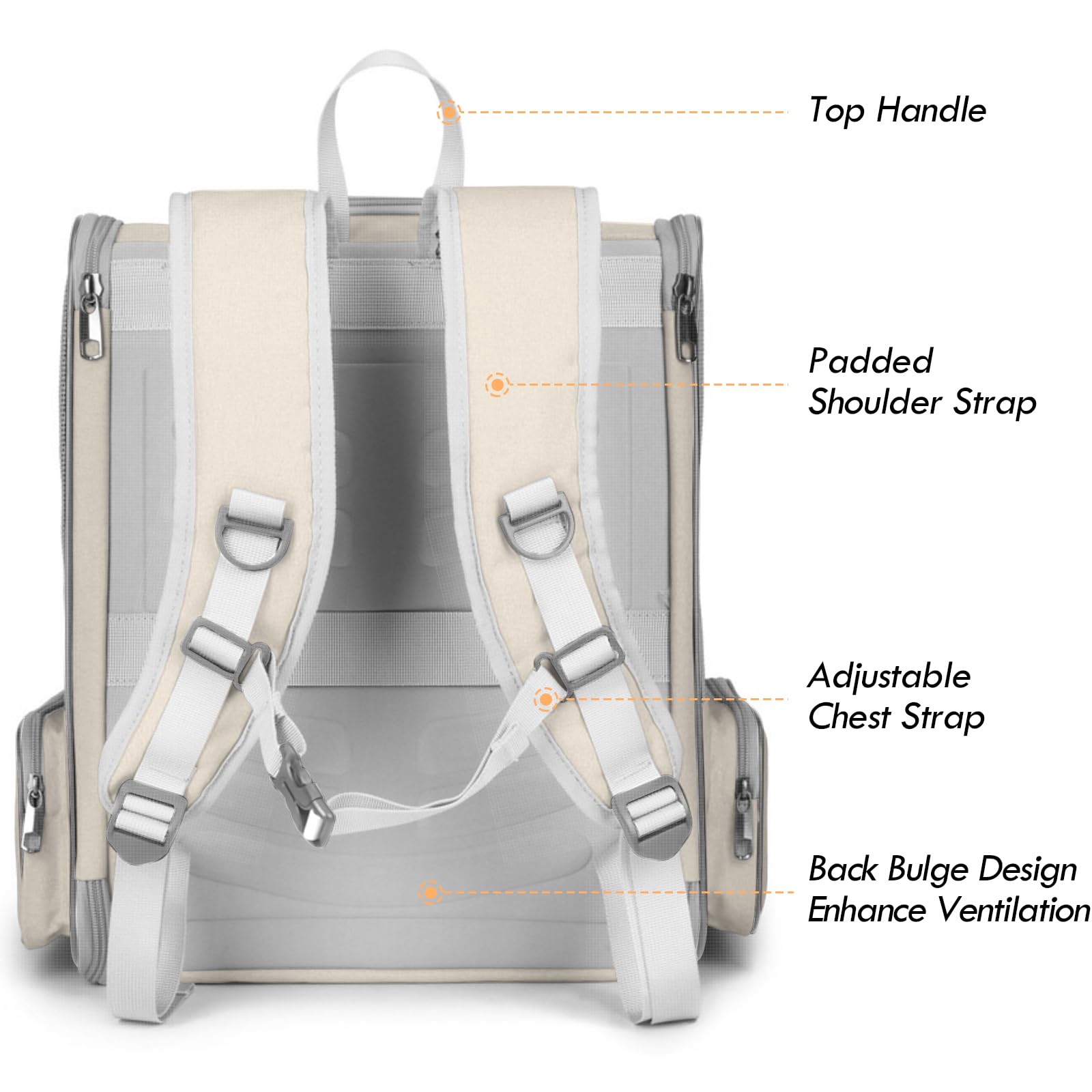 SSAWcasa cat backpack carrier top window view showing pet lookout