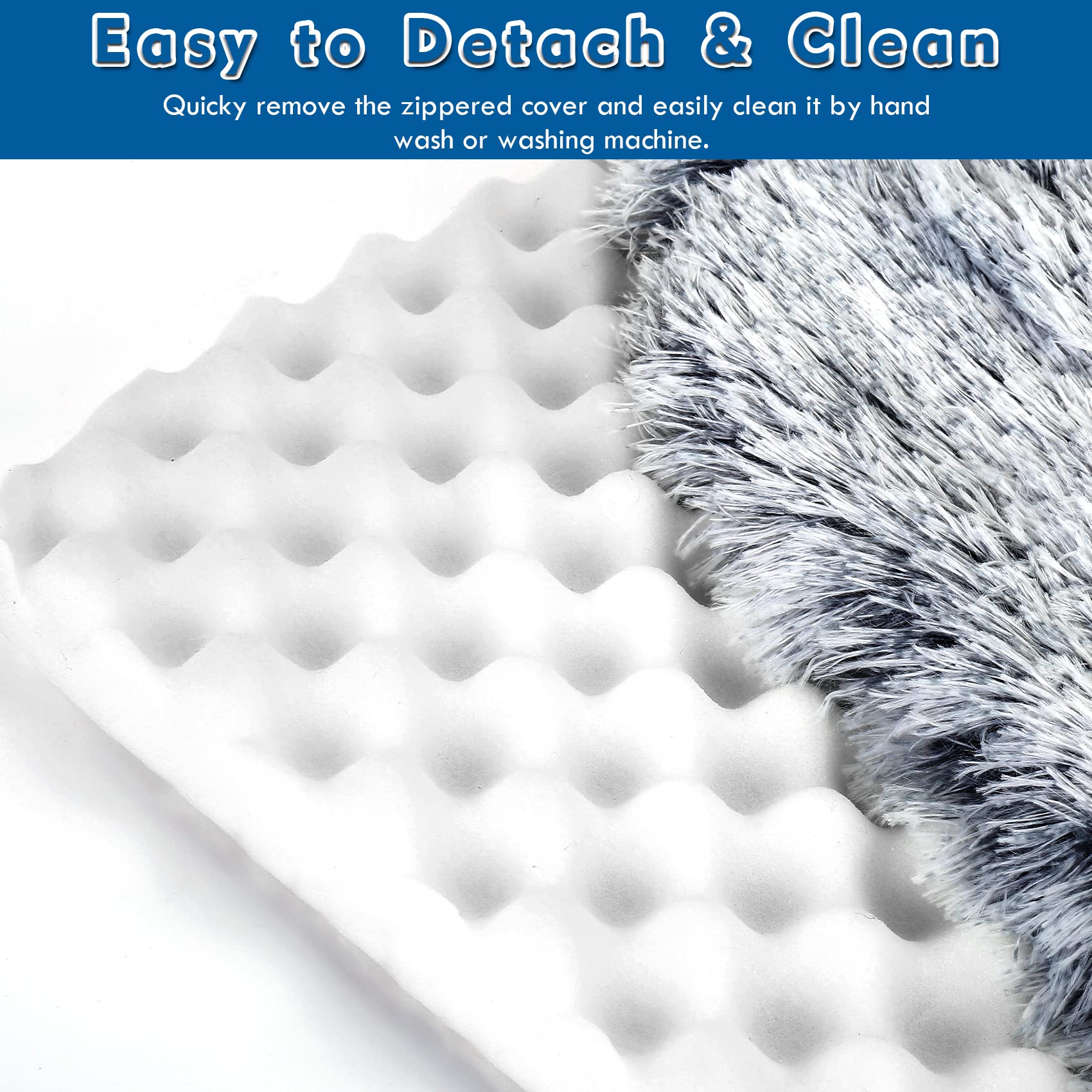 SSAWcasa dog bed non-slip bottom keeps the pad in place during use.