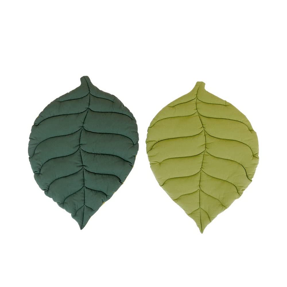 SSDHUA leaf shape cat nest bed back view highlights soft cotton and cozy warmth.