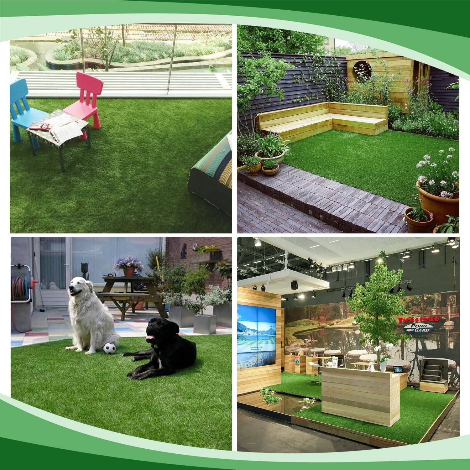 SSRIVER dog grass pad easy-clean scene showing rinse-ready artificial turf.