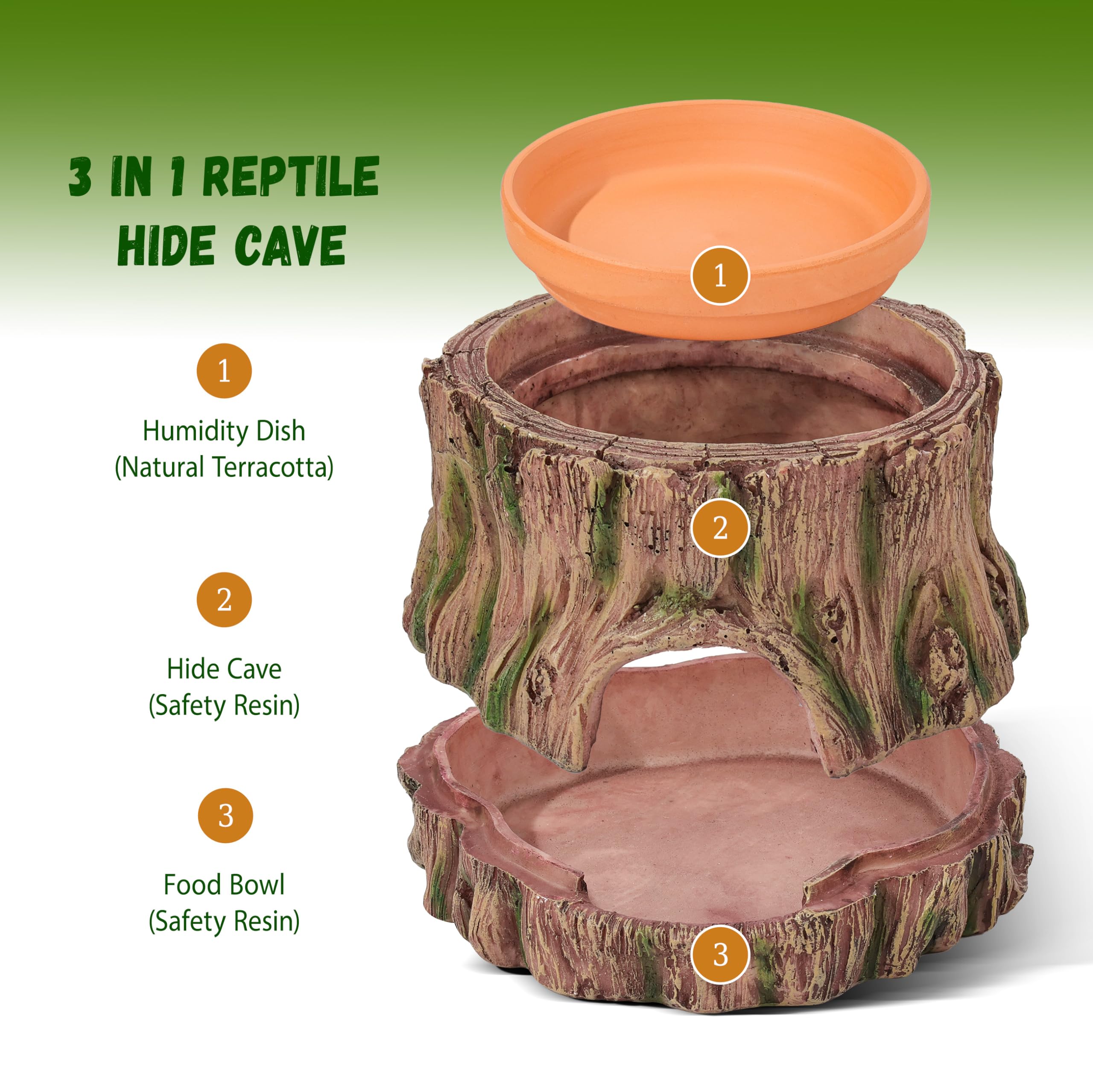 Stackoria humid hideout tree-root design for natural enrichment