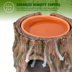 Stackoria reptile hide cave with hidden space and feeding bowl