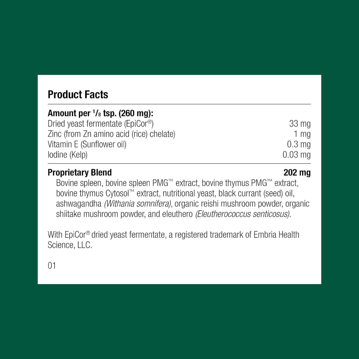 Standard Process Canine Immune System Support pouring into bowl during mealtime; easy mix for daily dosing
