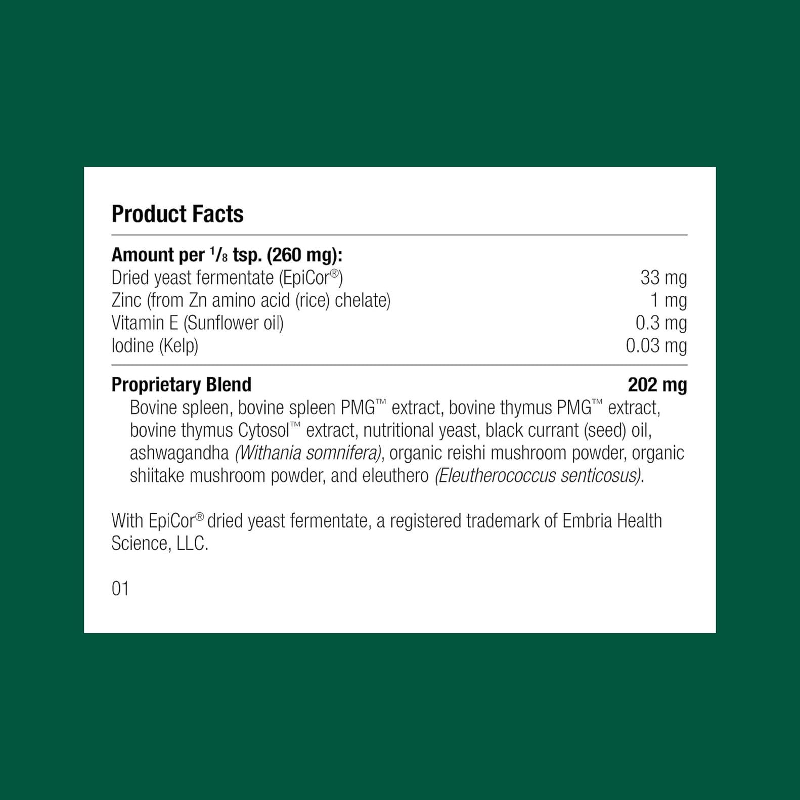 Standard Process Canine Immune System Support powder being poured for easy meal mixing