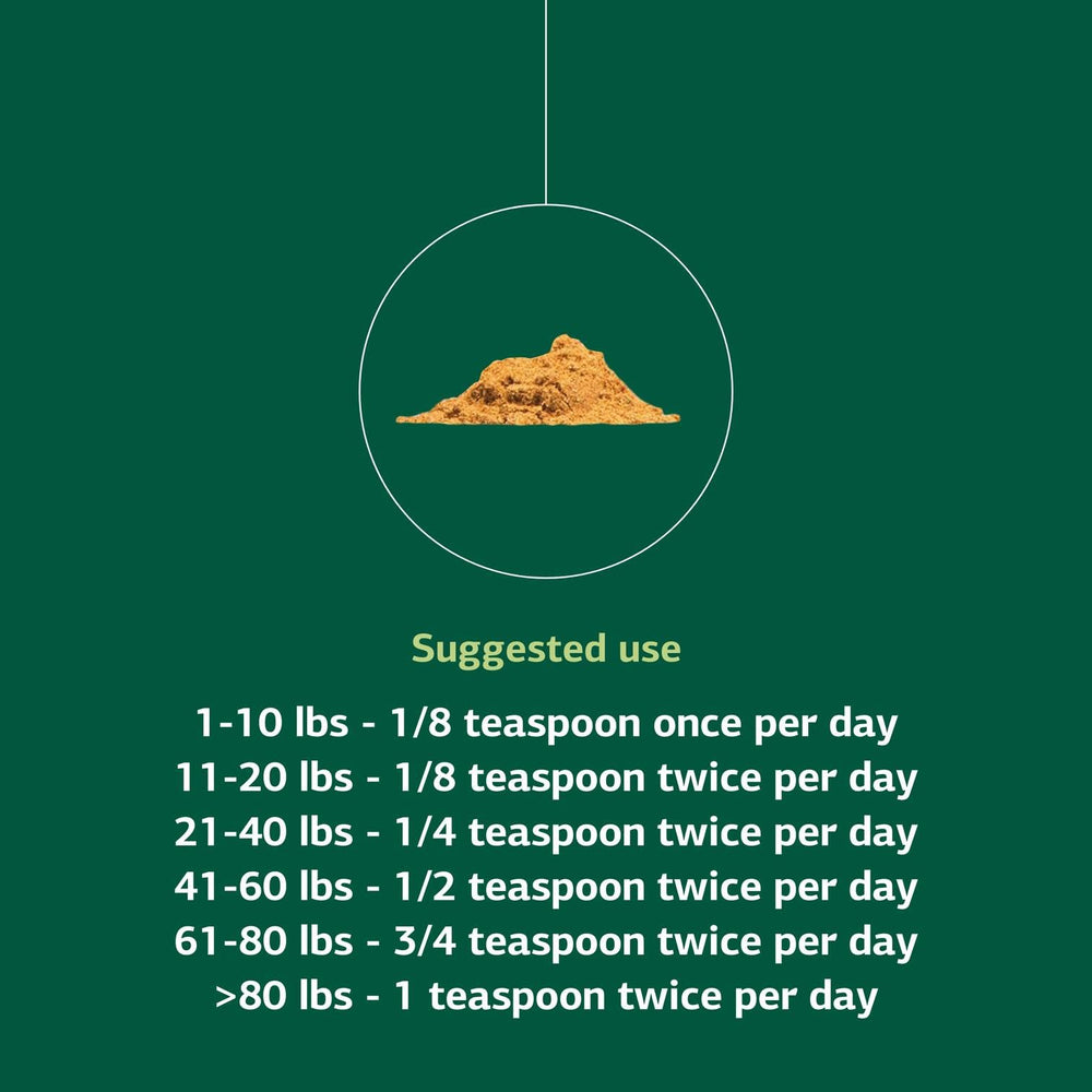 Standard Process Canine Immune System Support weight-based dosing; tailors intake to dog size