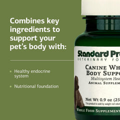 Standard Process Inc. Canine Whole Body Support with botanicals for nutrition.