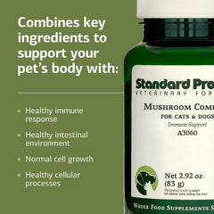Standard Process Mushroom Complex lion-mane-extract highlights key immune-support ingredient for pets