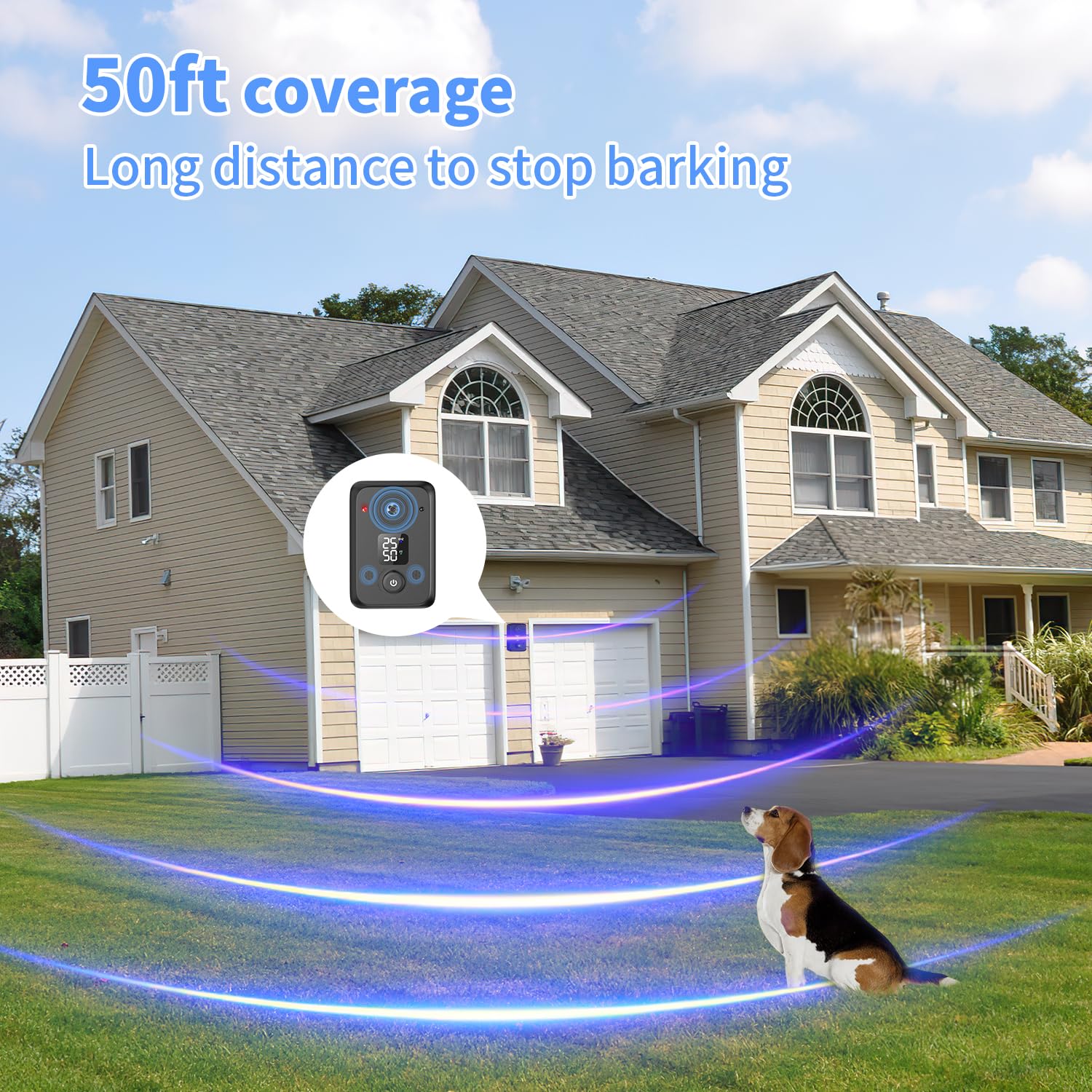 STANWIS anti barking device outdoor use in garden setting reducing disturbances.
