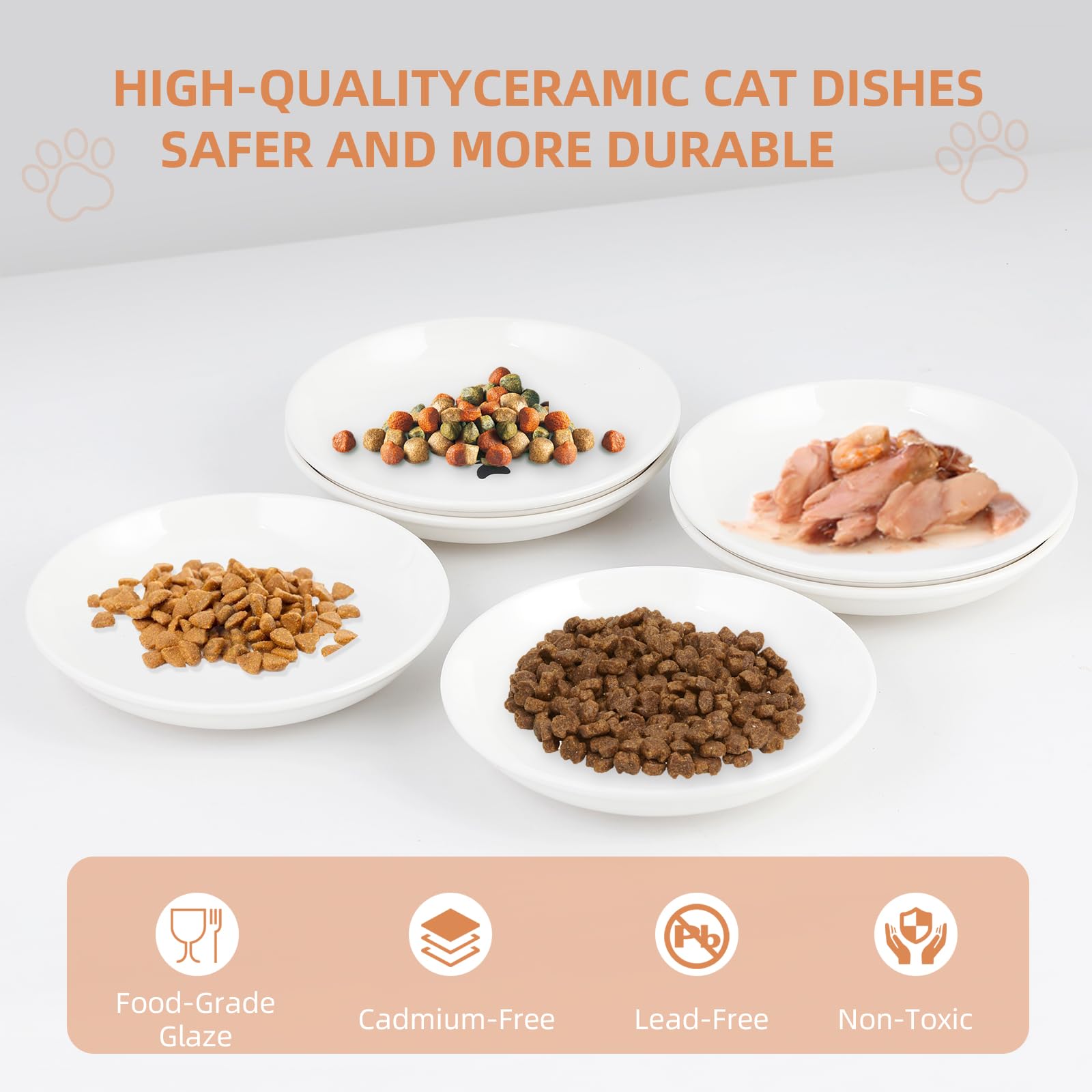 STAOVA 5.5-inch shallow bowls highlight wide diameter for wet and dry foods.