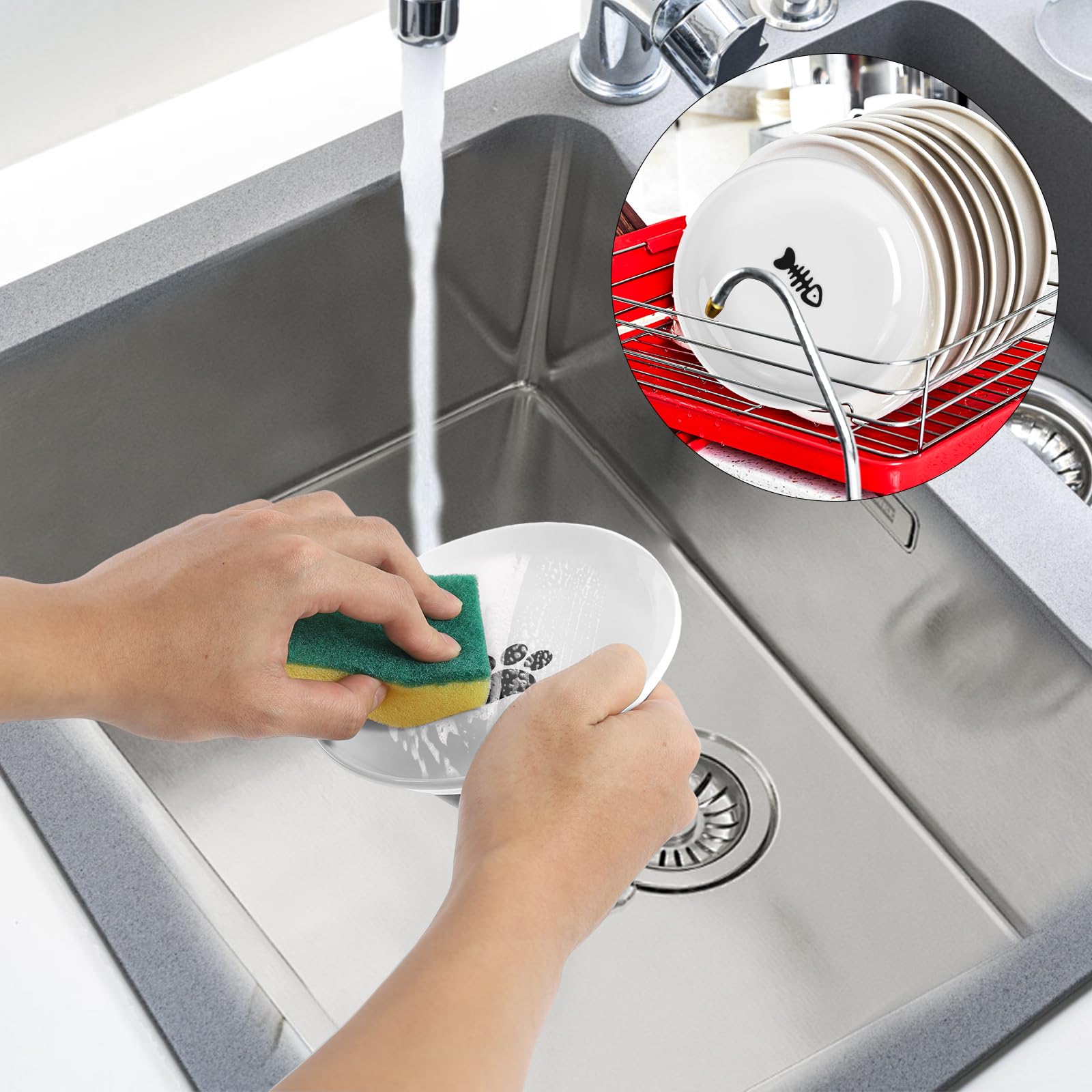 STAOVA cat bowls are dishwasher-safe for quick cleanup after meals.