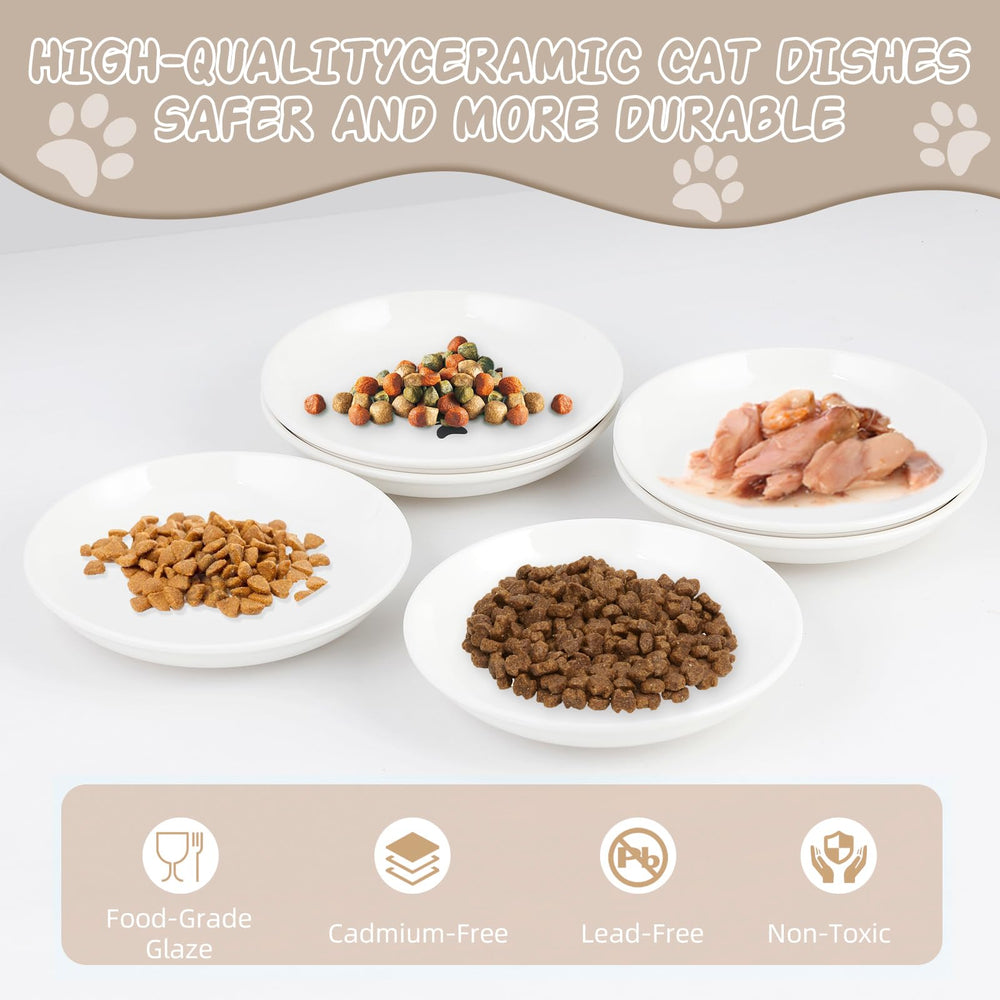STAOVA bowls flat-wide bottom minimize whisker interference and spills during meals.