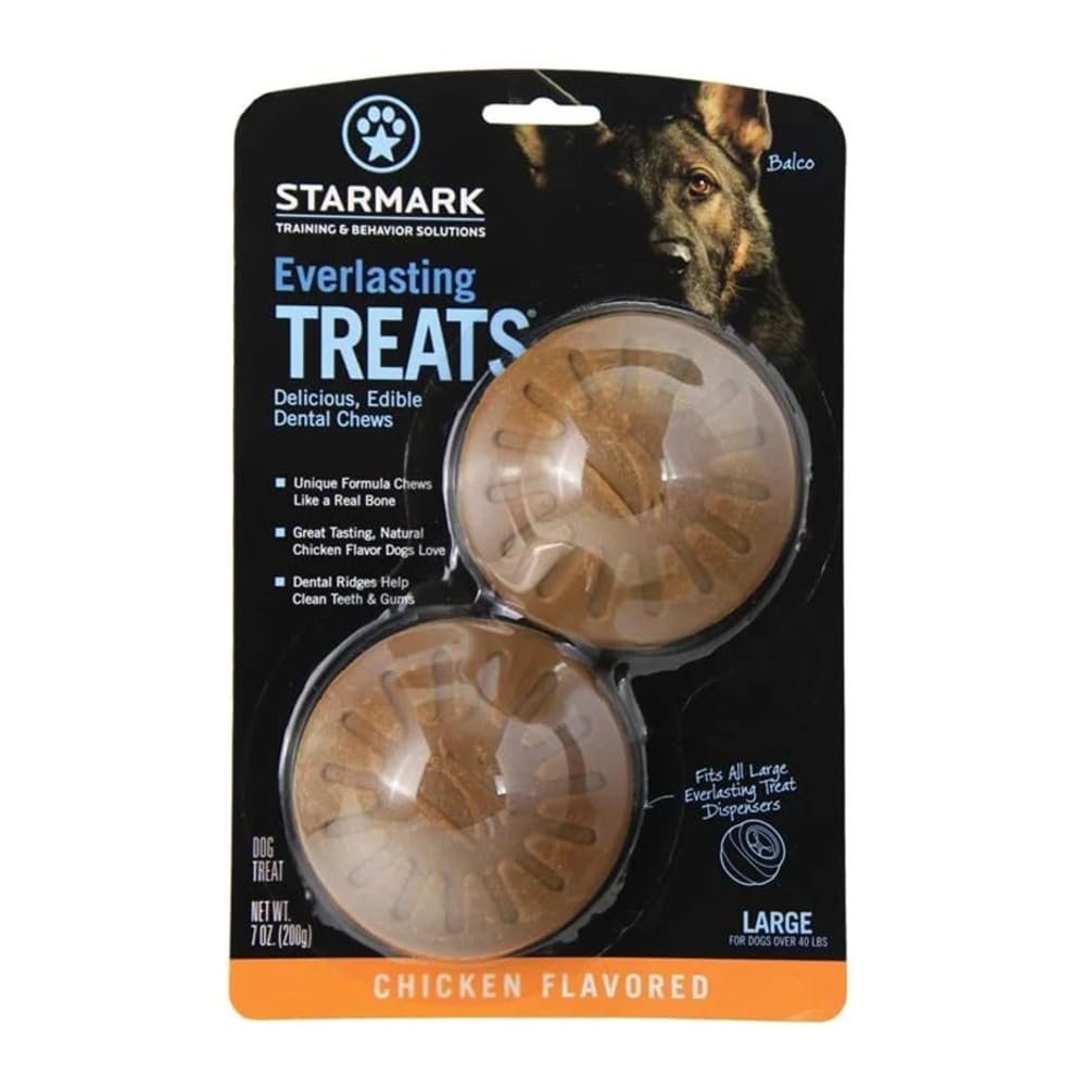 Starmark Everlasting large chicken treats pack-4 USA: durable chew for dog's dental care