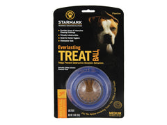 Starmark Everlasting Treat Ball Medium, front view, durable chew toy for challenging play.