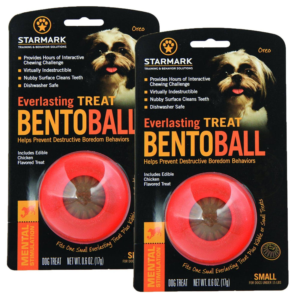 Starmark Everlasting Treat Bento Ball small outer-angle shows durable puzzle toy for small dogs