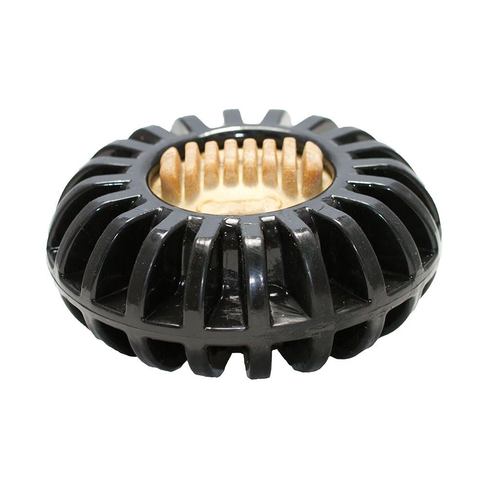 Starmark Everlasting Treat Wheeler dog toy with grooves for treat stuffing, ideal for strong chewers
