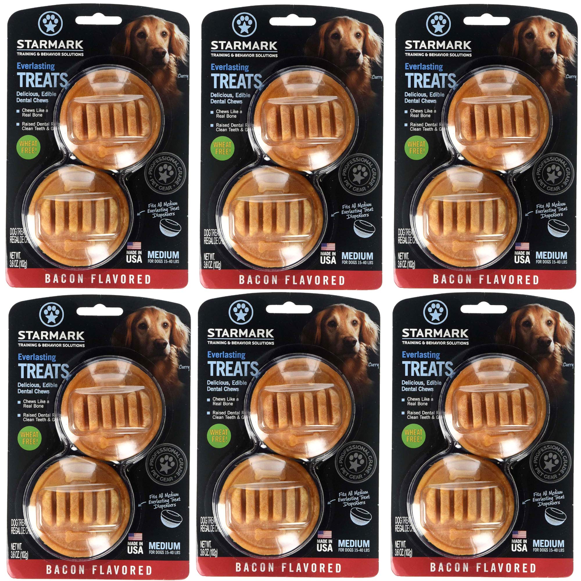 Starmark Everlasting Treats medium bacon chew close-up highlighting texture and flavor