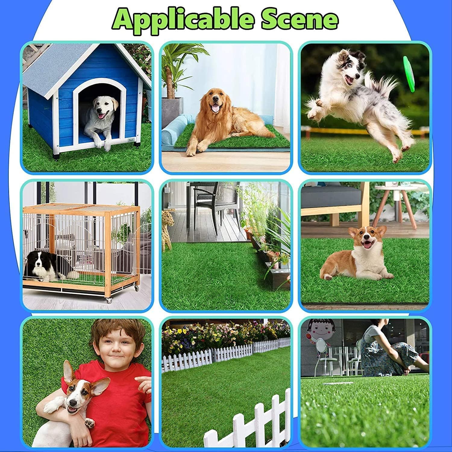 STARROAD-TIM artificial grass rug durable-surface, withstands daily play and weather exposure.