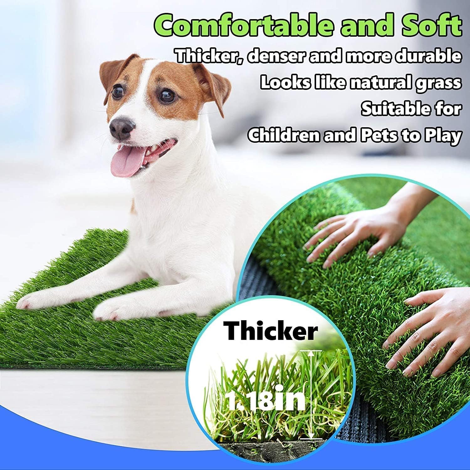 STARROAD-TIM artificial grass rug patio-setup, creates inviting play area in small spaces.