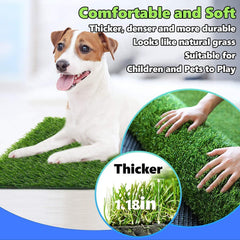STARROAD-TIM artificial grass rug patio-setup, creates inviting play area in small spaces.
