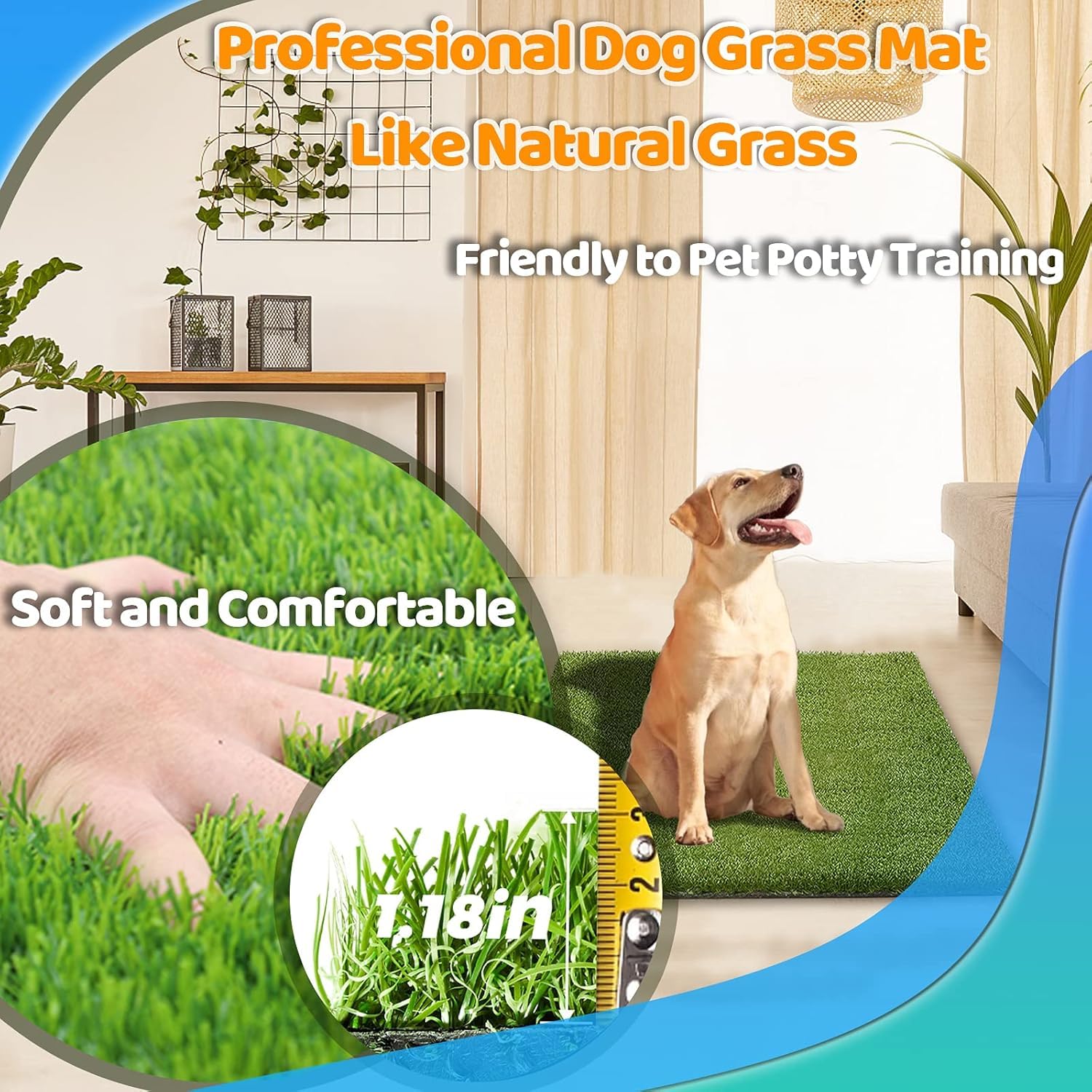STARROAD-TIM easy-clean dog grass mat ready for soapy washing and fast drying.