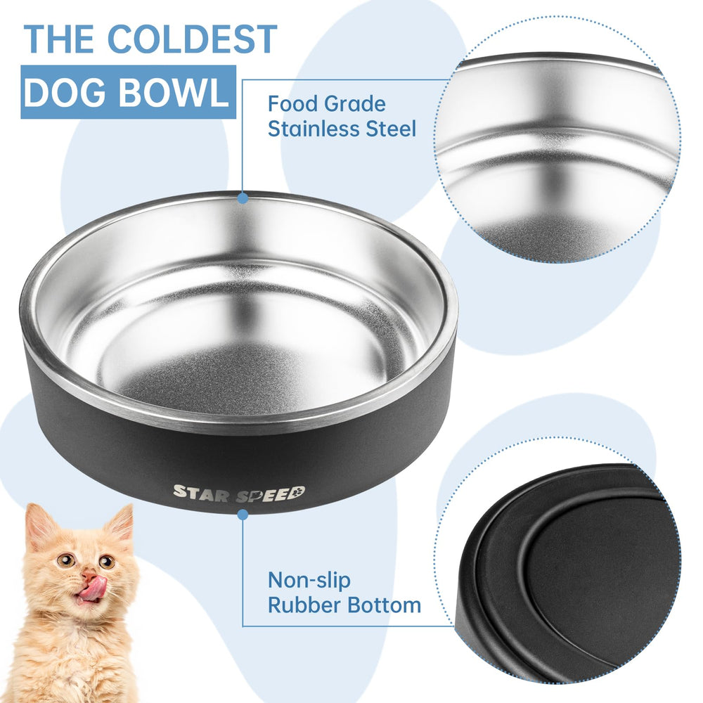 StarSpeed 42oz insulated stainless steel dog bowl keeps meals cool and fresh