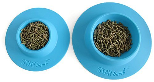 STAYbowl sky blue large tip-proof bowl top view showcasing opening