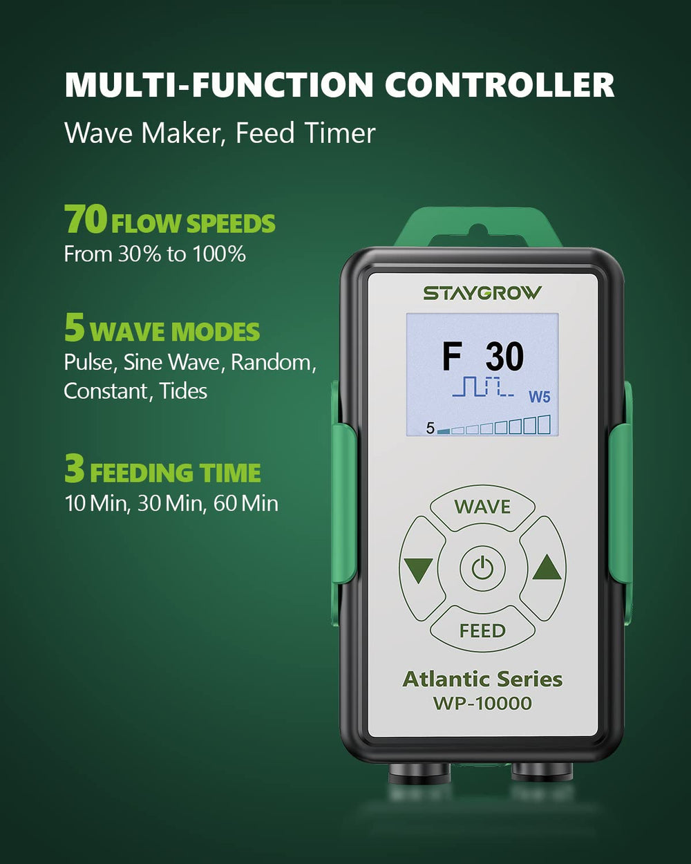STAYGROW Wave Maker magnetic mount enables easy placement and flexible wave direction.