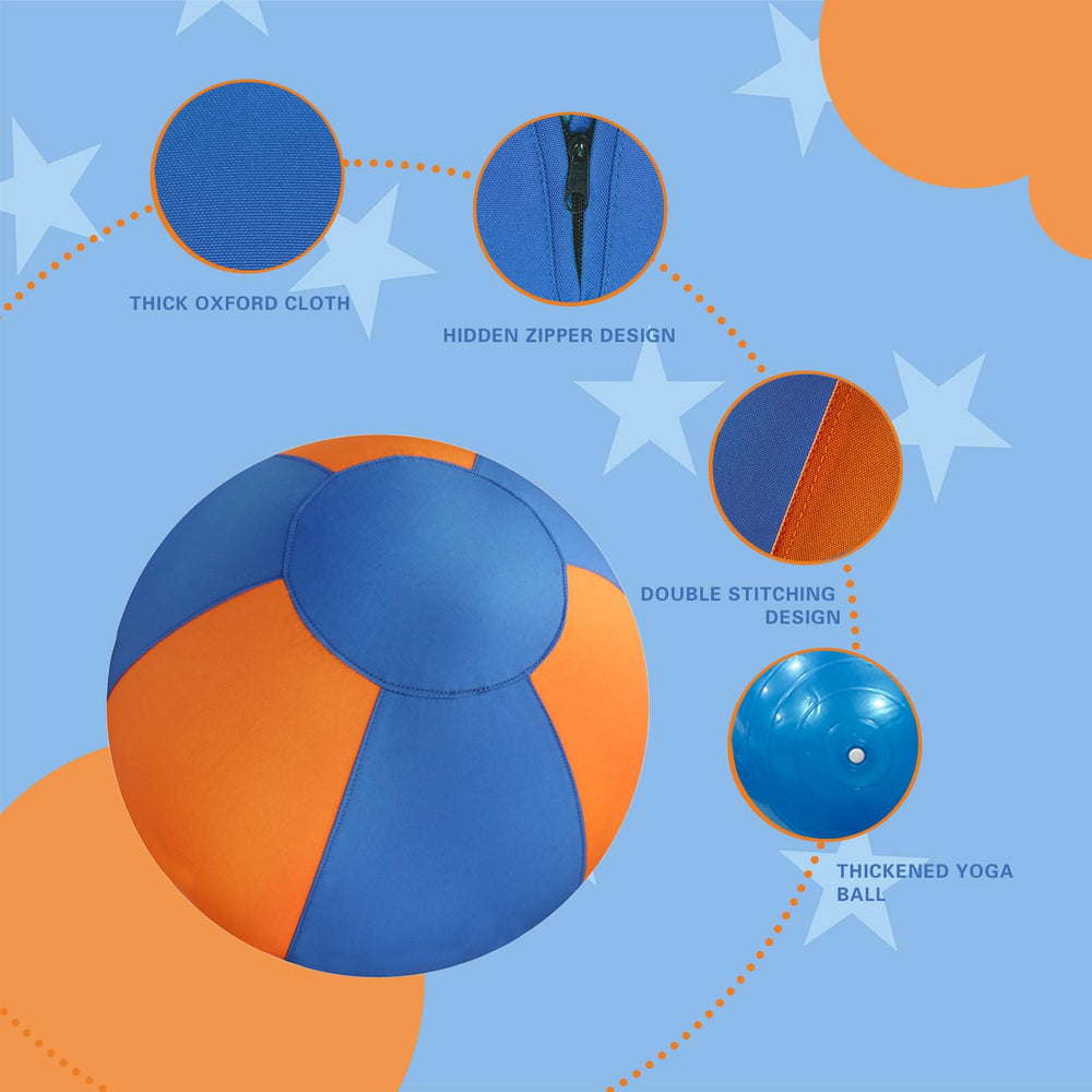 Stcohyz Herding Ball double-stitching close-up shows reinforced seams for strong chewers