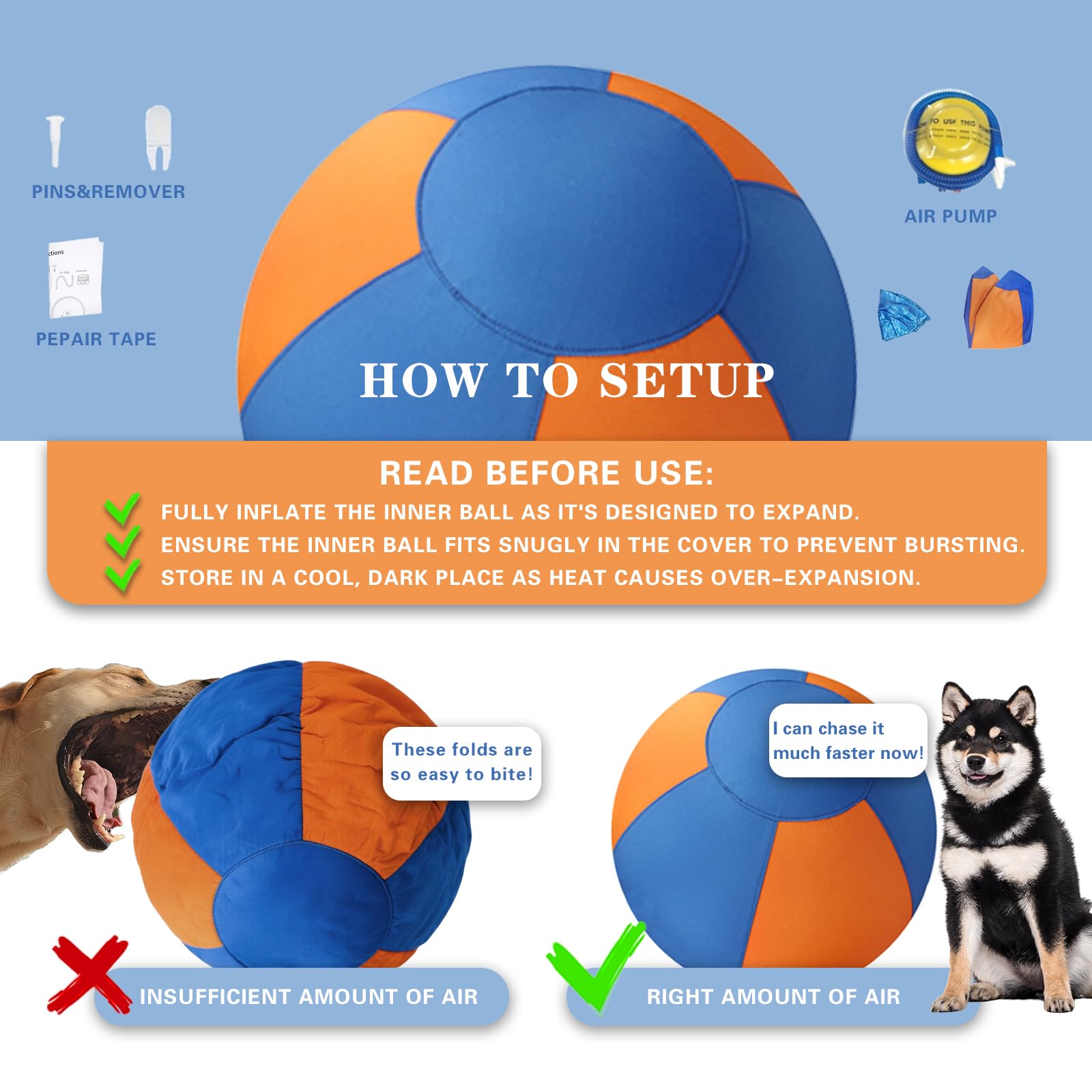 Stcohyz Herding Ball inflation-kit included enables quick setup anywhere