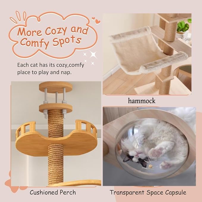 Stcyutdaa heavy base and reinforced pillar ensure stable, secure play for large cats