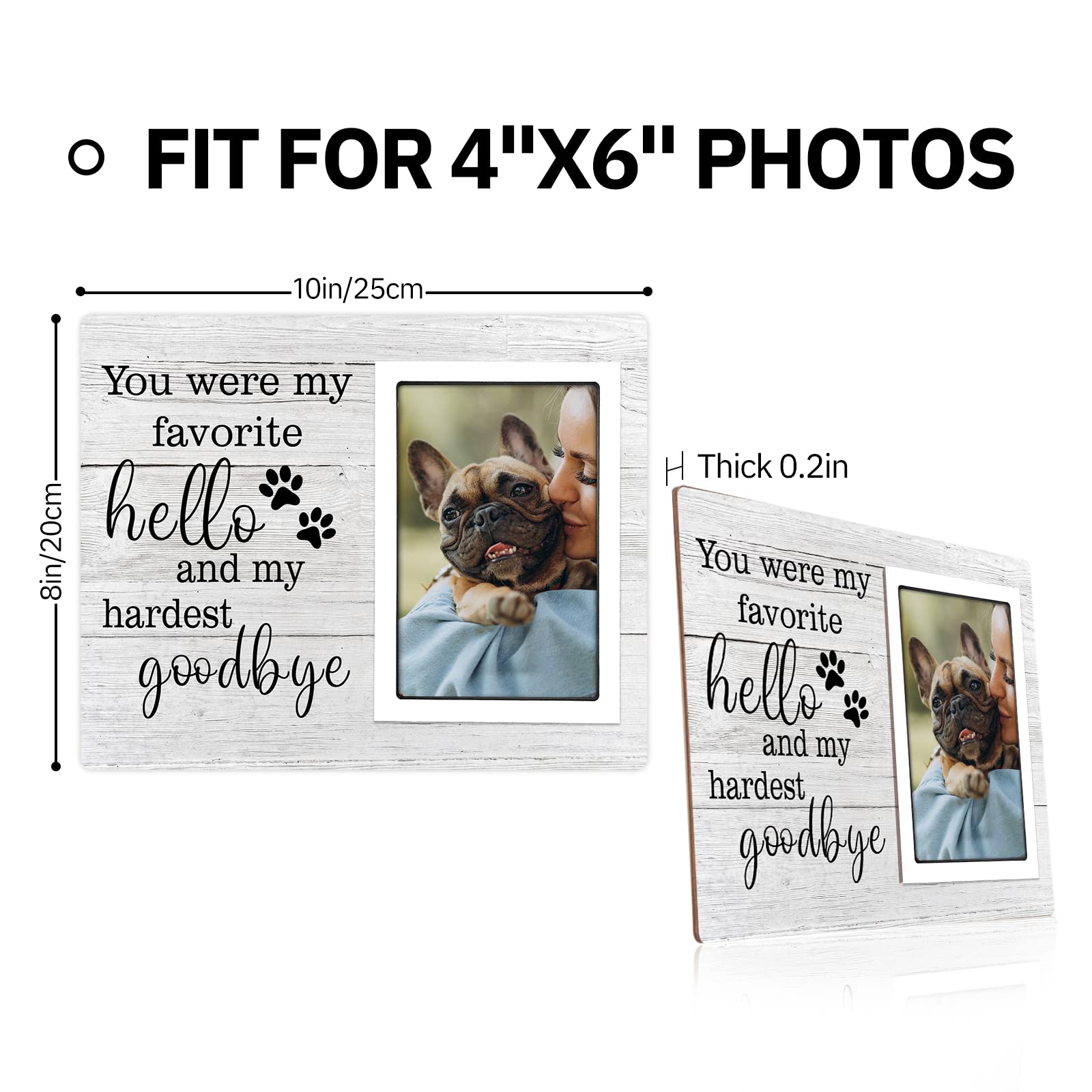 SteadStyle dog memorial frame closeup wood, warm natural texture enhances pet remembrance.