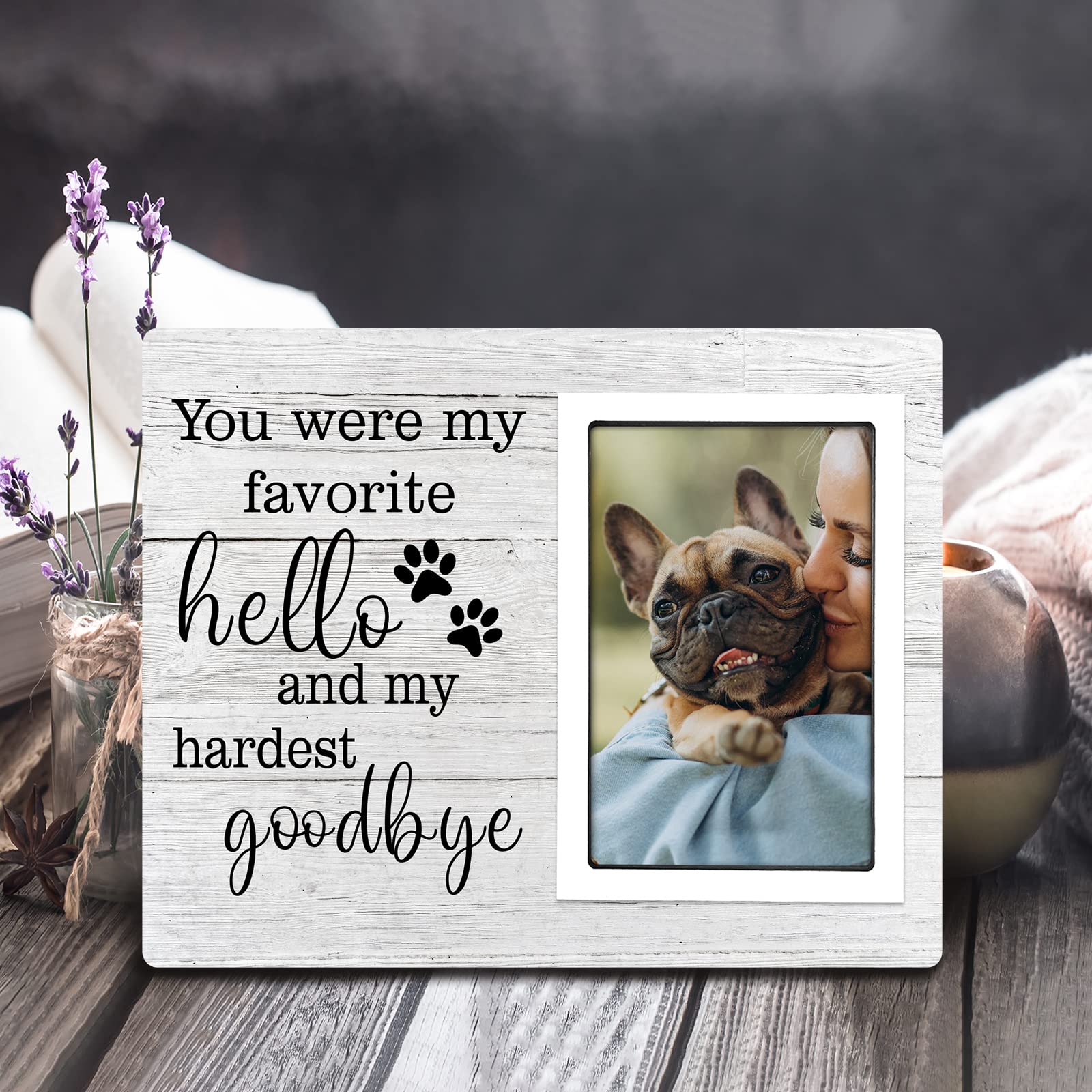 SteadStyle dog memorial frame desk display, keeps memories within reach daily.