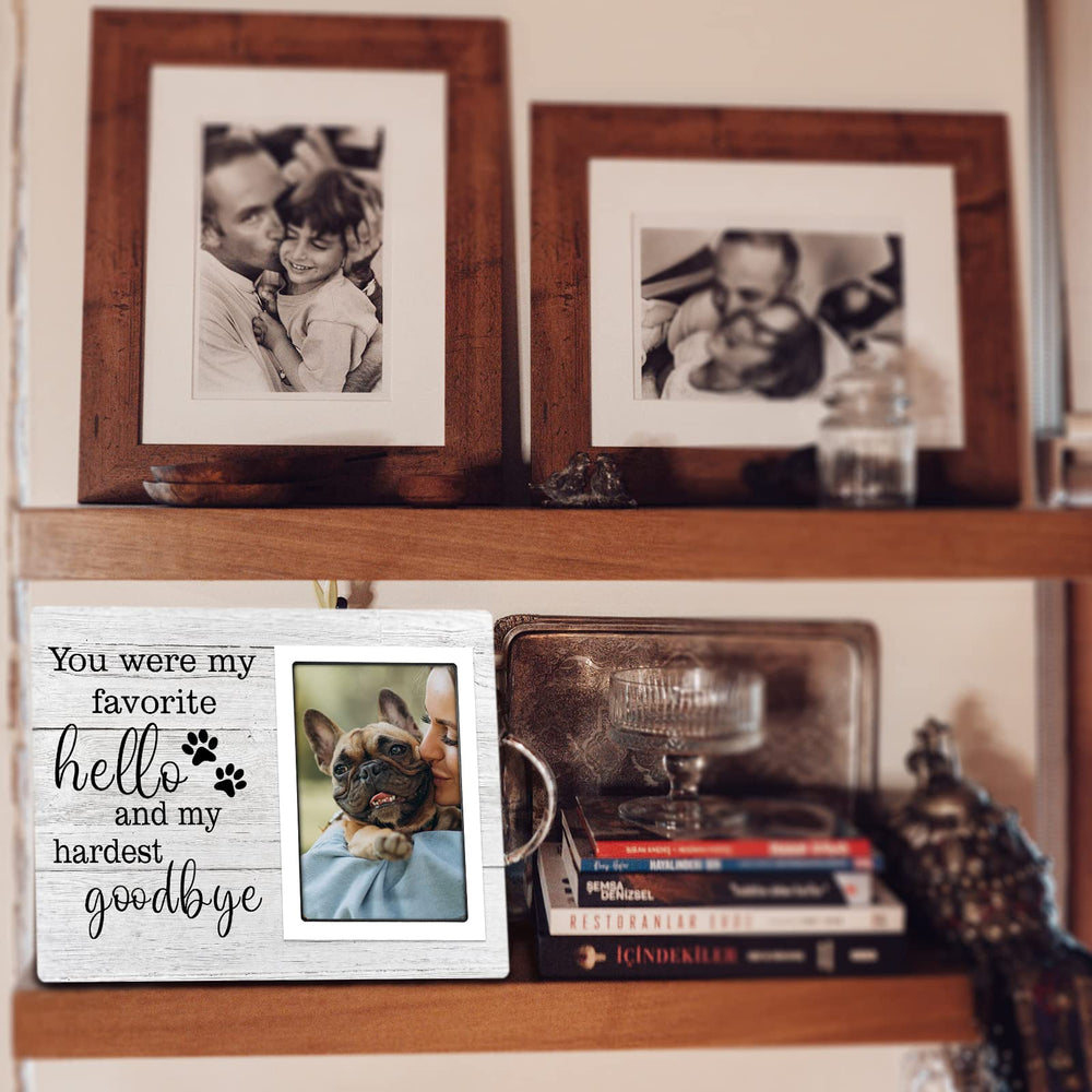 SteadStyle dog memorial frame packaging box, gift-ready presentation for sympathy gifts.