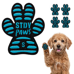 Steady Paws paw grips on a dog's paw delivering instant traction on hardwood floors.